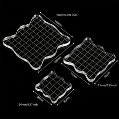 1pc Rubber Stamp Transparent Stamp Set Helper Glass High Crystal Acrylic Handle