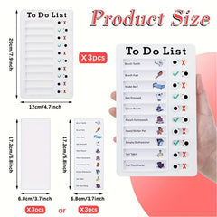 3pcs To Do List Checklist Board Daily Schedule For Students - Reusable Plastic