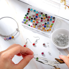 220pcs Birthmark Jewelry Set Earring Glitter DIY Necklace Bracelet Making