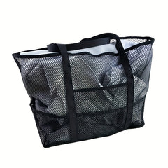 Outdoor Swimming Beach Bag Fitness Mesh Storage Tote Bag