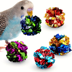 Colorful Parrot Crinkle Toys Rattle Paper Balls - Indoor Fitness Activity