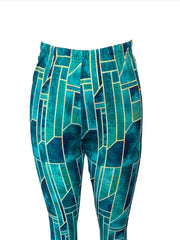 Geo Print Skinny Leggings Casual Elastic Waist Stretchy Leggings