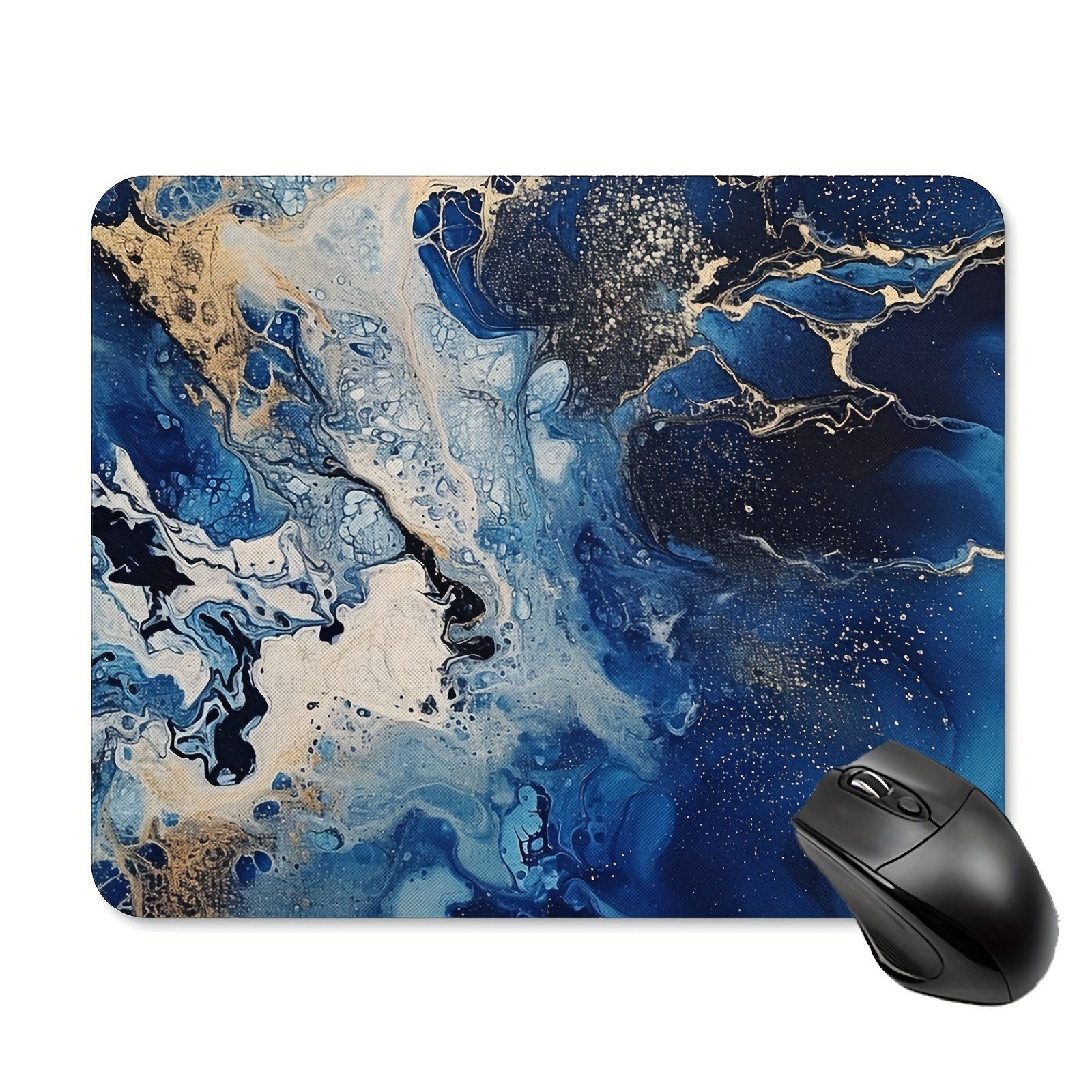 Golden Marble Mouse Pad Waterproof Anti-slip Rubber Base for Office Home Laptop
