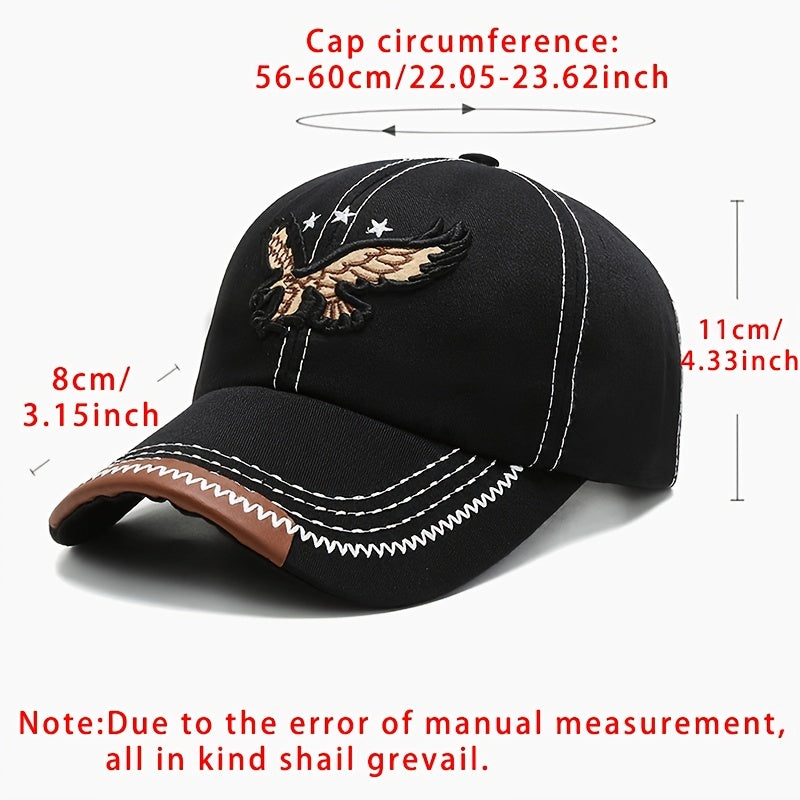 Vintage Baseball Cap with Eagle Embroidery
