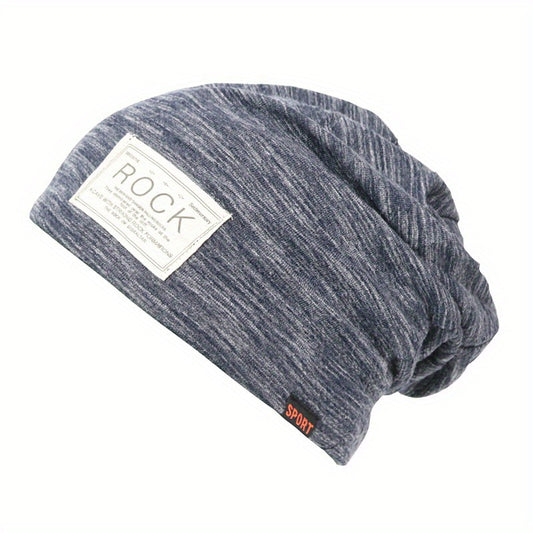Casual Slouchy Baggy Beanie Hat Patch Elastic Warm Skull Cap