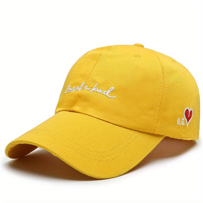 Heart Embroidery Couple Baseball Cap Unisex Adjustable Dad Hats