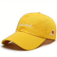 Heart Embroidery Couple Baseball Cap Unisex Adjustable Dad Hats