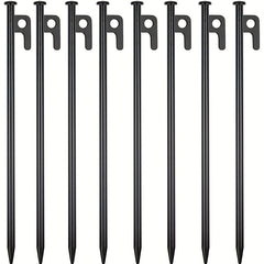 8pcs 12 Inch Steel Tent Stakes for Unbreakable Camping