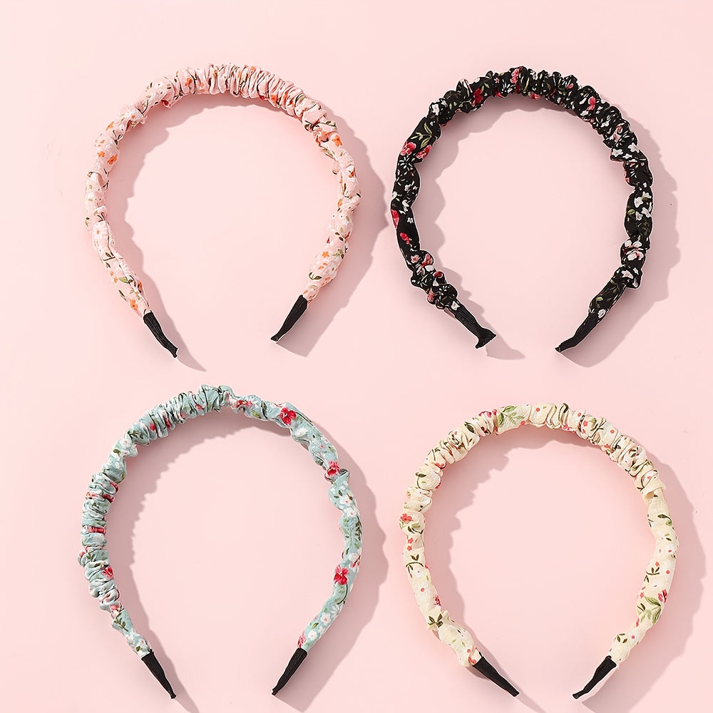 4pcs Sweet Floral Hair Hoop Headwear for Baby Girls