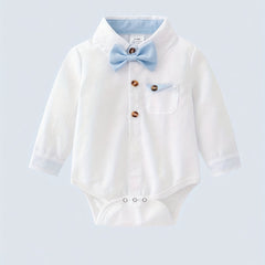 Baby Boys Triangle Shirt Romper Gentleman Jumpsuit