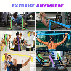 4pcs Yoga Resistance Bands Set 4 Levels Exercise Workout Equipment