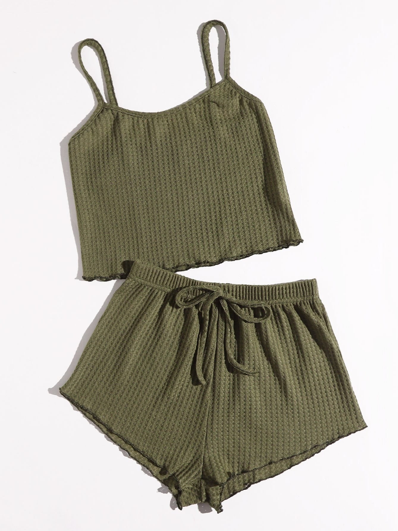 Textured Pajama Set Cami Top & Shorts Women's Sleepwear