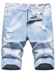 Men's Distressed Denim Shorts Casual Street Style Summer Wear