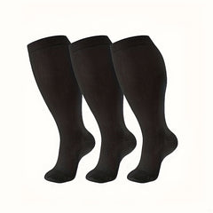 3 Pairs Plus Size Compression Socks Wide Calf for Women & Men