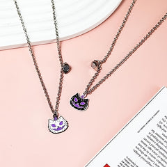 8pcs Magnetic Skull Pumpkin Ghost Pendant Necklace Set Halloween Jewelry