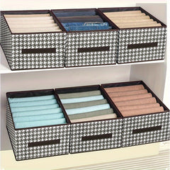 2pcs Collapsible Plaid Underwear Storage Box Large Capacity