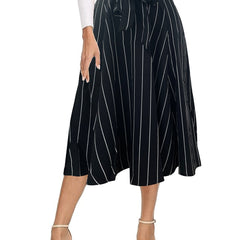 Striped Tie Front Skirt for Spring & Summer Women's Clothing