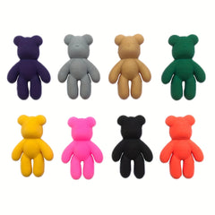 8pcs Bear Shoes Decoration Charms For Slipper Sandals DIY Shoes Pins