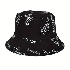 Graffiti Print Bucket Hat Unisex Hip Hop Sunscreen Basin Hat
