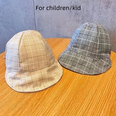 Baby Plaid Baseball Cap Fisherman Cap Spring Autumn Sunshade Children's Cap