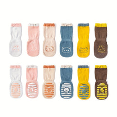 3 Pairs Cartoon Animal Knit Floor Socks for Toddlers