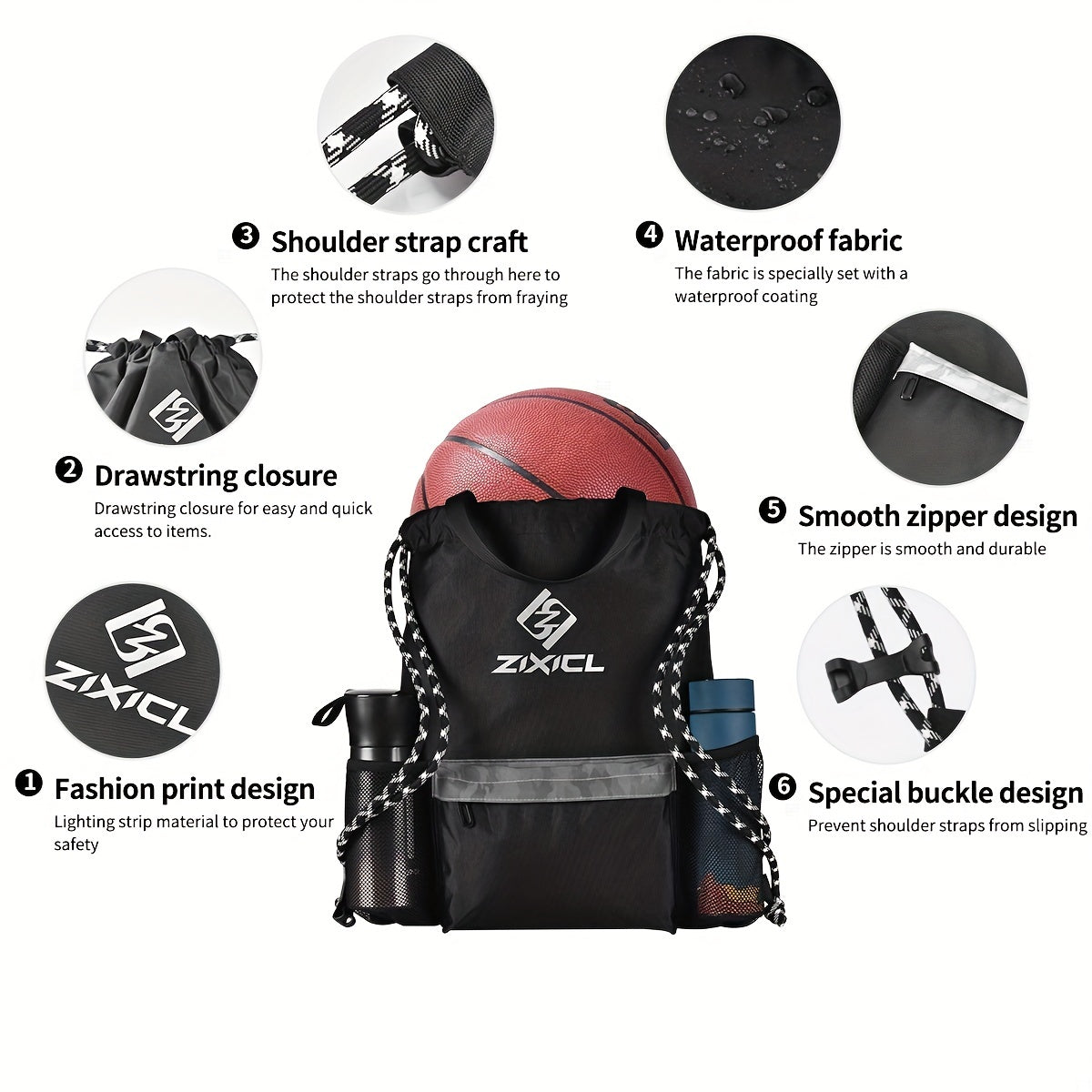 Outdoor Fitness Drawstring Backpack for Men and Women