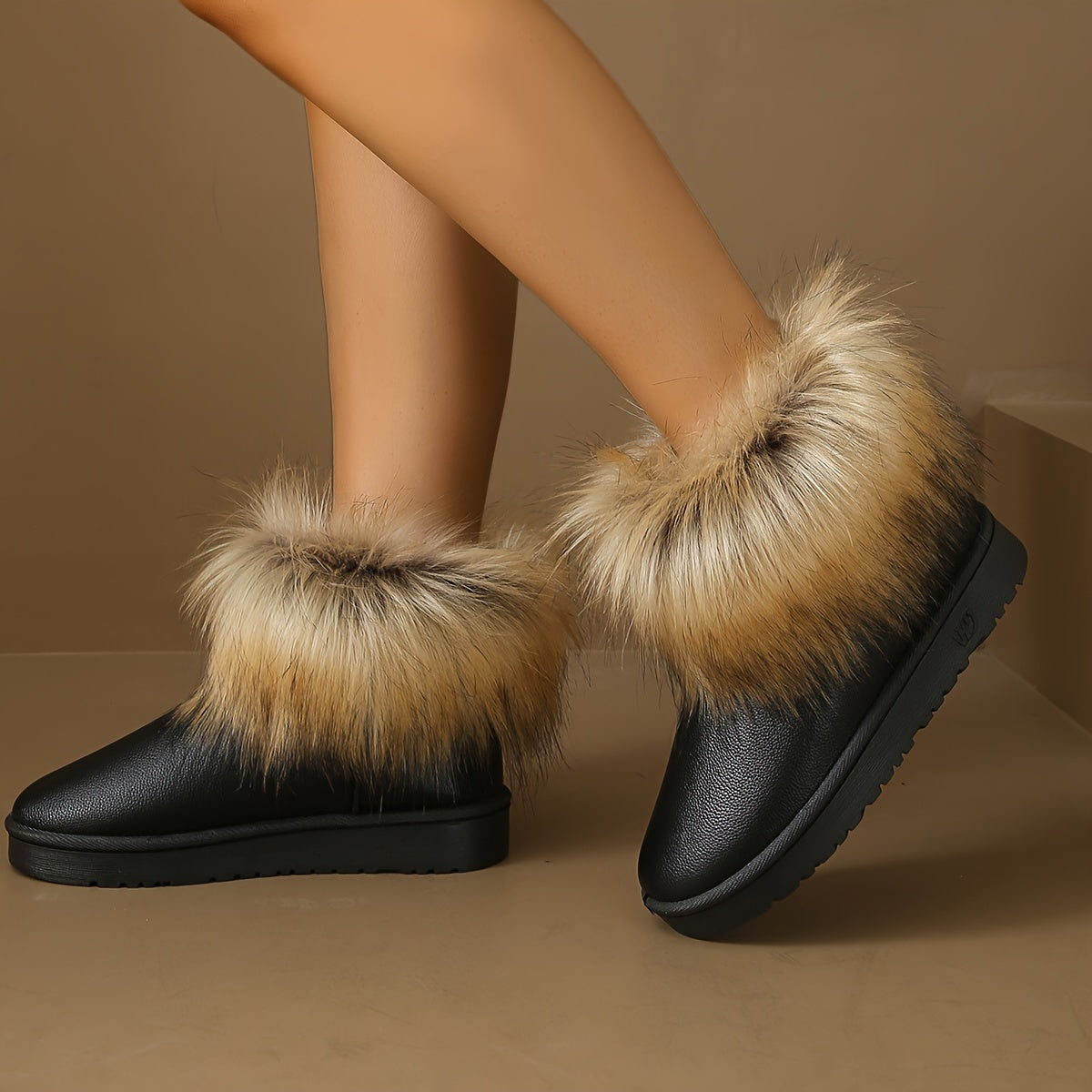 Women's Winter Thermal Furry Snow Boots Waterproof Non slip Ankle Boots