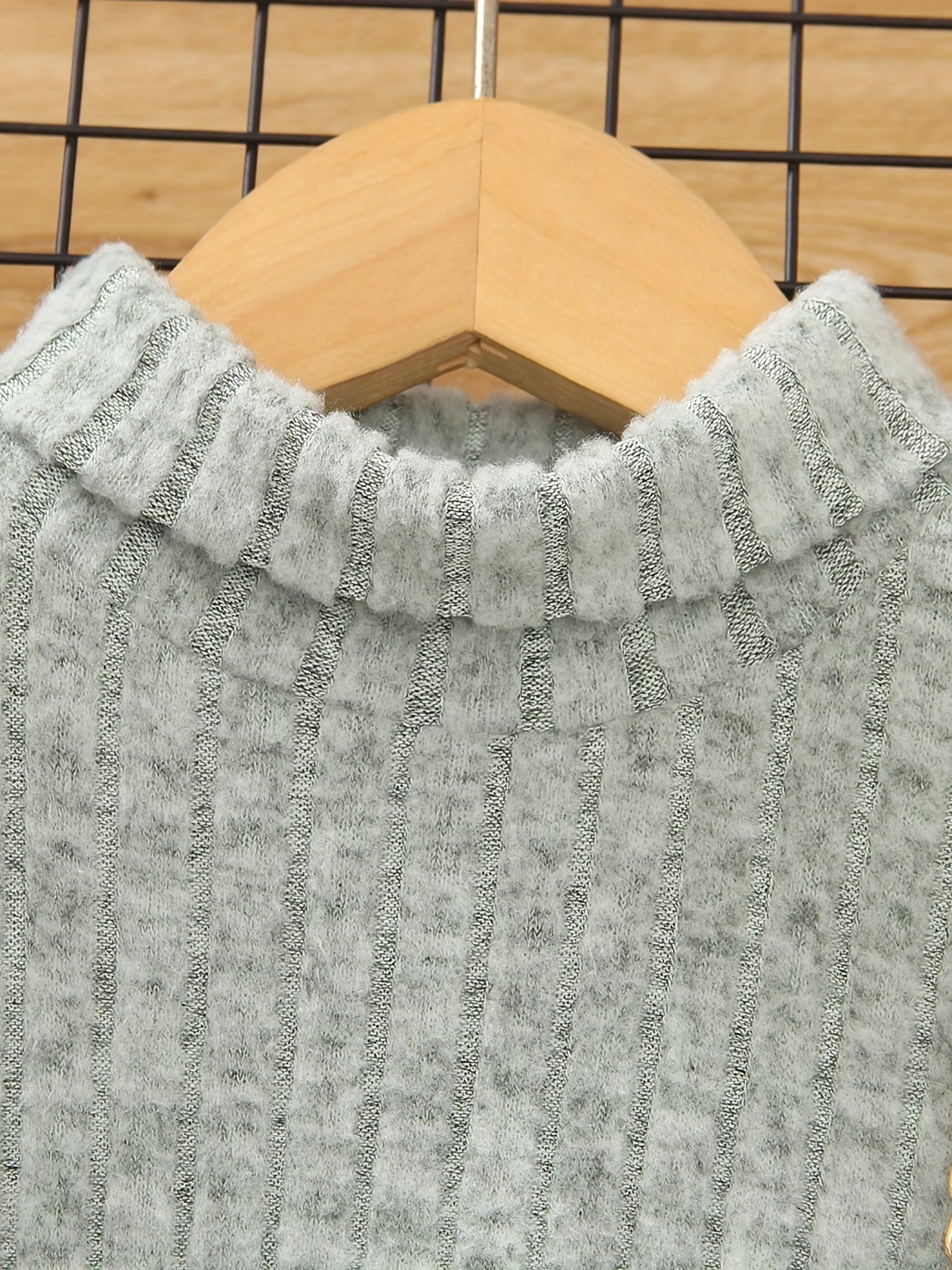 Toddler Girl Knitted Turtleneck Belted Sweater Dress