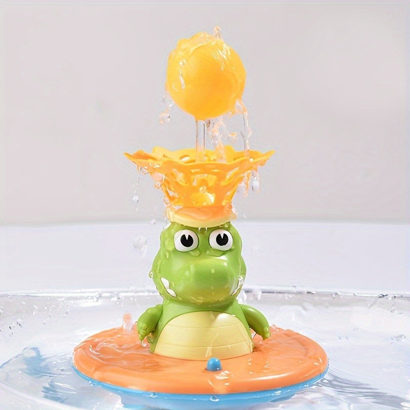 Interactive Crocodile Shower Toy with Rotating Water Spray