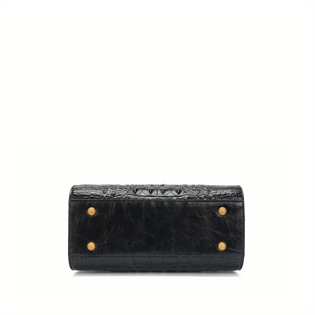Crocodile Texture Tote Bag with Embroidered Strap for Evening Events