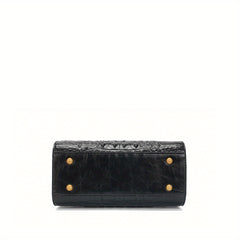 Crocodile Texture Tote Bag with Embroidered Strap for Evening Events