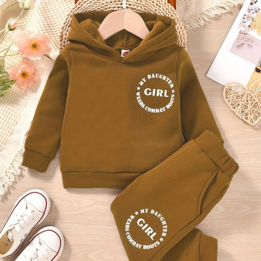 Girls Combat Boots Sweatsuit Hoodie & Sweatpants Set