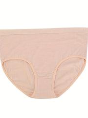 4 Pack Women's Plus Solid Mid Waisted Comfy & Breathable Panty Set