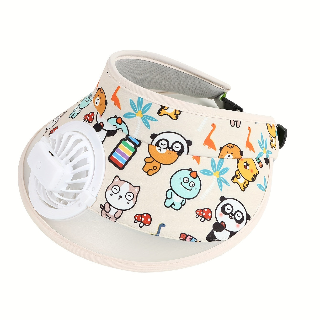 Cartoon Animal Fan Visor Hat PVC Sunshade UV Protection Sun Hat