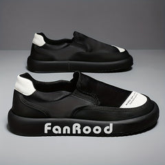 Men's Letters Print Slip On Skate Shoes Casual Walking Shoes