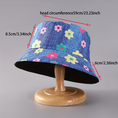 Floral Bucket Hat Reversible Basin Hat Lightweight Sunscreen Cap
