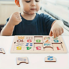 Wooden Number Matching Puzzle Game for Early Math Skills