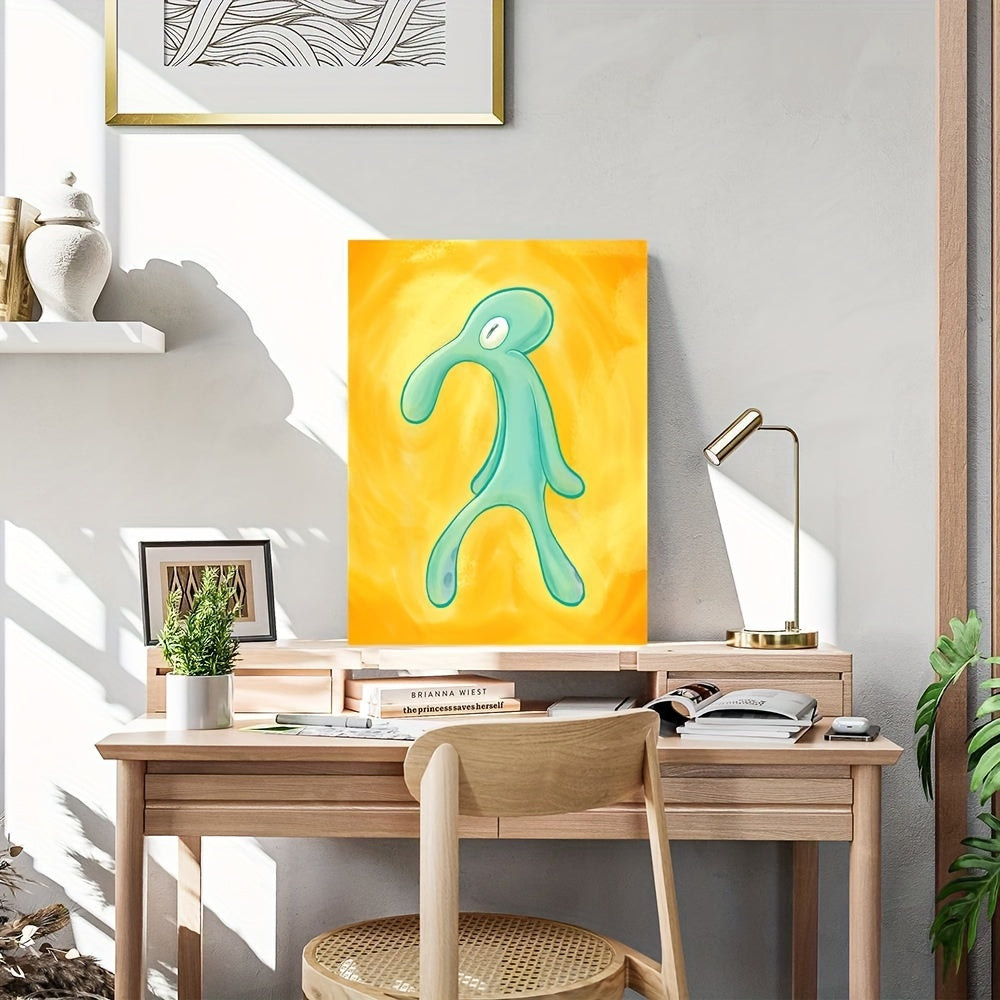Squid Painting Print Abstract Wall Art Canvas Poster