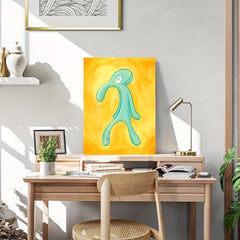 Squid Painting Print Abstract Wall Art Canvas Poster