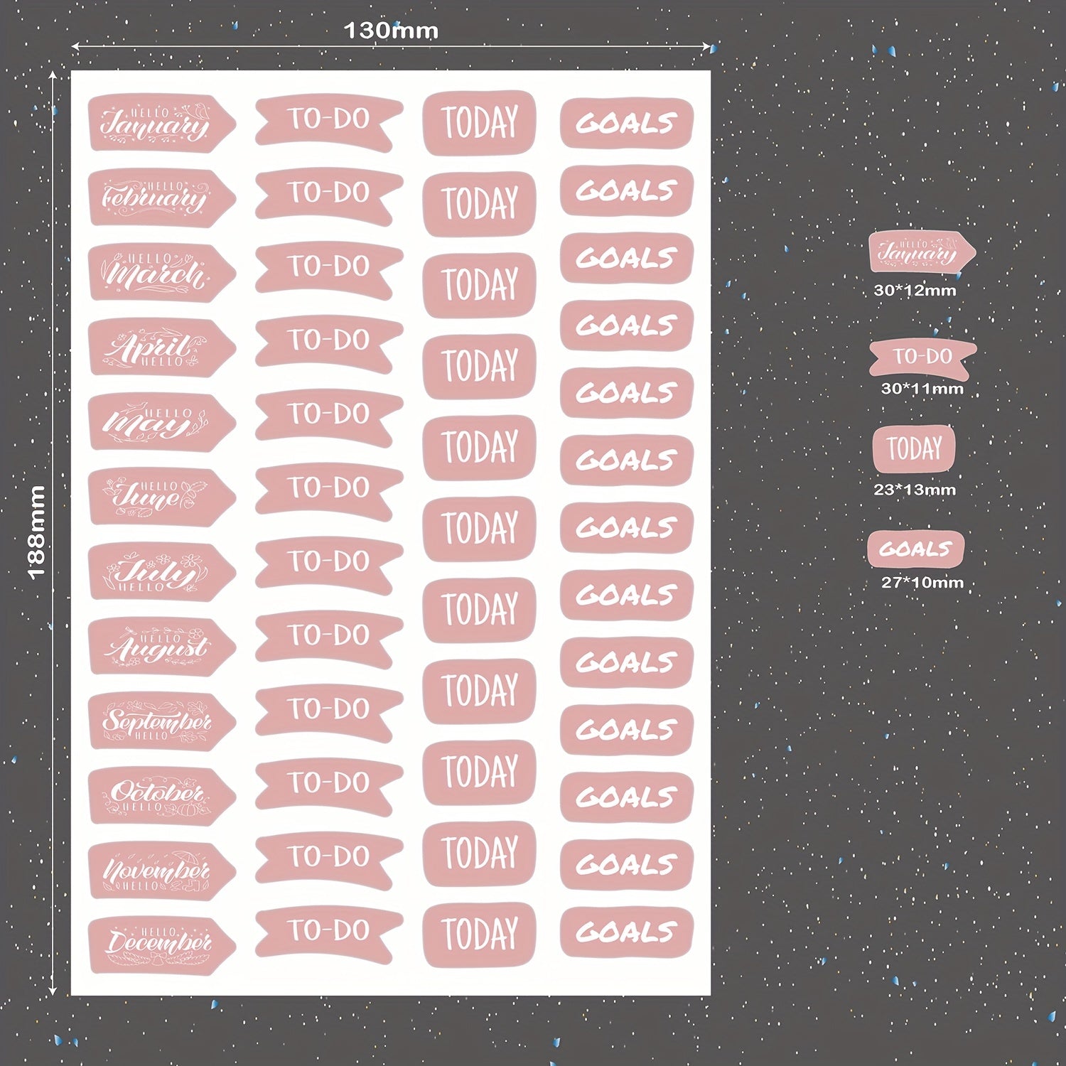 9 Sheets Paper Stickers For Bullet Journals Planner BUJO