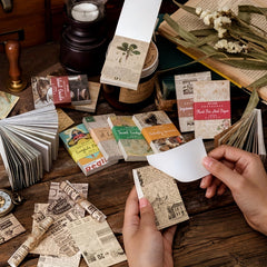 Vintage Newspaper Memo Pad for Scrapbooking and Diary Albums - Pack of 60