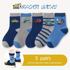 Boys Kids Breathable Socks Cartoon Pattern Casual Sports Socks