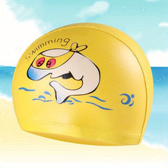 Kids Cartoon Animal Print Waterproof Swimming Cap for Boys & Girls
