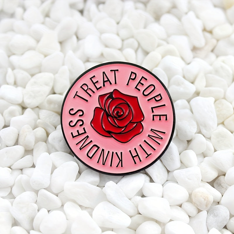 Kindness Brooch Red Pink Round