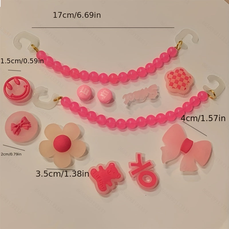 Pink Bear Shoe Charms for Clogs Garden Shoes DIY Accessories
