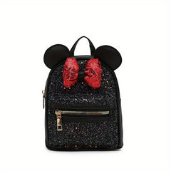Kids Backpack Sequin Bow Backpack School Bag Ear Kindergarten Backpack