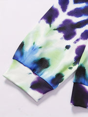 Tie Dye Letter Print Boys Sweatshirt Long Sleeve Crew Neck Tops Kids Clothing