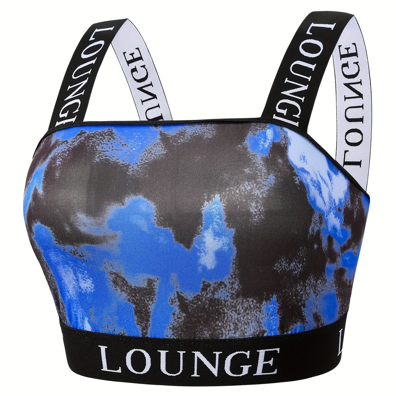 Sexy Bra Women's Plus Soft Tie Dye Letter Tape Comfort Bralette