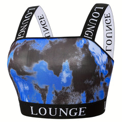 Sexy Bra Women's Plus Soft Tie Dye Letter Tape Comfort Bralette