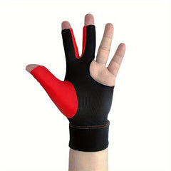 Breathable 3 Finger Snooker Gloves for Billiards - Non Slip